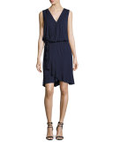 Ruffled-Hem Wrap Dress, Tory Navy