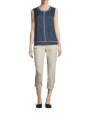 Lace-Insert Sleeveless Top