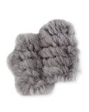 Fingerless Rabbit Fur Gloves, Gray