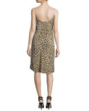 Jessa Leopard-Print Bias-Cut Slip Dress