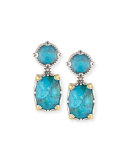 Chrysocolla Doublet Double-Drop Earrings