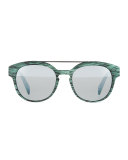 I-Plastik Brushed Brow-Bar Sunglasses, Green