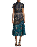 Floral-Lace Prairie Midi Dress