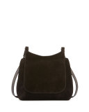 Sideby Suede Messenger Bag, Black