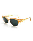 Printed Embossed Square Sunglasses, Gold