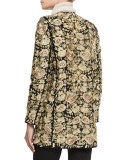 Rory Floral Embroidered Collarless Jacket