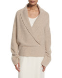 Fontaine Crossover Sweater, Light Taupe Melange