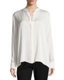 Flyaway-Back Stretch-Silk Blouse