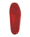 Suede Tie-Front Driver, Red