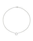 Eden 18k White Gold Diamond Single Flower Pendant Necklace