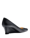 Catalina Leather Demi-Wedge, Black