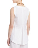 Malina Sleeveless Pleated-Back Blouse 