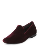 Bray Velvet Smoking Loafer, Oxblood