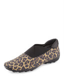 Udaya Waterproof Leopard-Print Slip-On, Camel