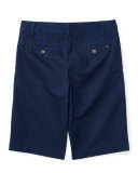 Cotton Twill Bermuda Shorts, Blue, Size 5-7