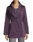 Hadley Short Trench Coat, Dark Purple