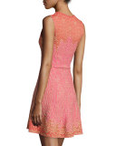 Embellished Fit-&-Flare Dress, Pink