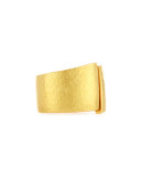Hammered Split-Center Ring in 18K Gold, Size 8