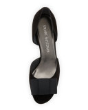 Boatelle Bow Suede Pump, Black