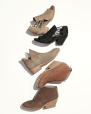 Leaf Perforated Leather Bootie, Neutral Pattern