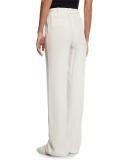 Lawrence Matte Silk Pants, White