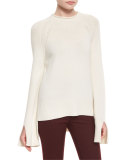 Karinella Cashmere Split-Sleeve Sweater