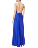 Georgina Halter V-Neck Maxi Dress