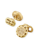 Warrior Round 18K Gold & Diamond Cufflinks