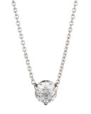 18k White Gold Diamond Solitaire Pendant Necklace, G-H/SI1 0.74ctw