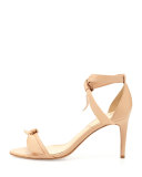 Leather Bow-Tie d'Orsay Sandal, Beige