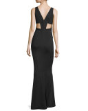 Jax Sleeveless V-Neck Mermaid Gown 