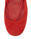 Jenessa Suede Lace-Up Ballerina Flat