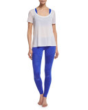 Luxx Mesh-Inset Short-Sleeve Sport Top