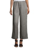 Tissue Linen Wide-Leg Pants