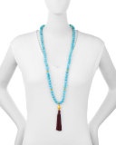 Shanti Turquoise Agate Tassel Necklace