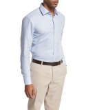 Micro-Print Dress Shirt, Blue/White