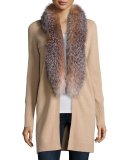 Cashmere Fox Fur Collar Cardigan  