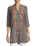 Garden Embroidered Eyelet Tunic