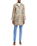 Straight-Leg Twill Pants, Light Blue