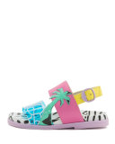 Becky Malibu Mini Sandal, Aqua, Sizes 5T-2Y