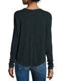 Hudson Heathered Long-Sleeve T-Shirt, Scarab/Black