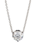 18k White Gold Diamond Solitaire Pendant Necklace, 1.00ctw H/SI1