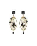 Lovebirds Onyx Drop Earrings, Black/White