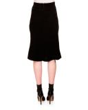 Jones Bias-Cut Flounce-Hem Skirt, Black
