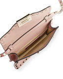 Small Rockstud Flap Crossbody Bag, Beige