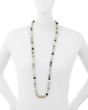 Long Amazonite Beaded Necklace, Multi