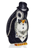 Alfred Penguin Evening Clutch Bag, Black/Silver