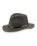 Abbott Packable Wool Felt Fedora Hat, Black Mix