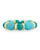 Carved Turquoise Bead Bracelet