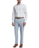 End-on-End Super 120s Wool Trousers, Pale Navy/White